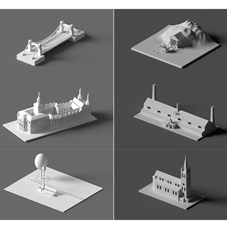 Low poly buildings collection preview image 2